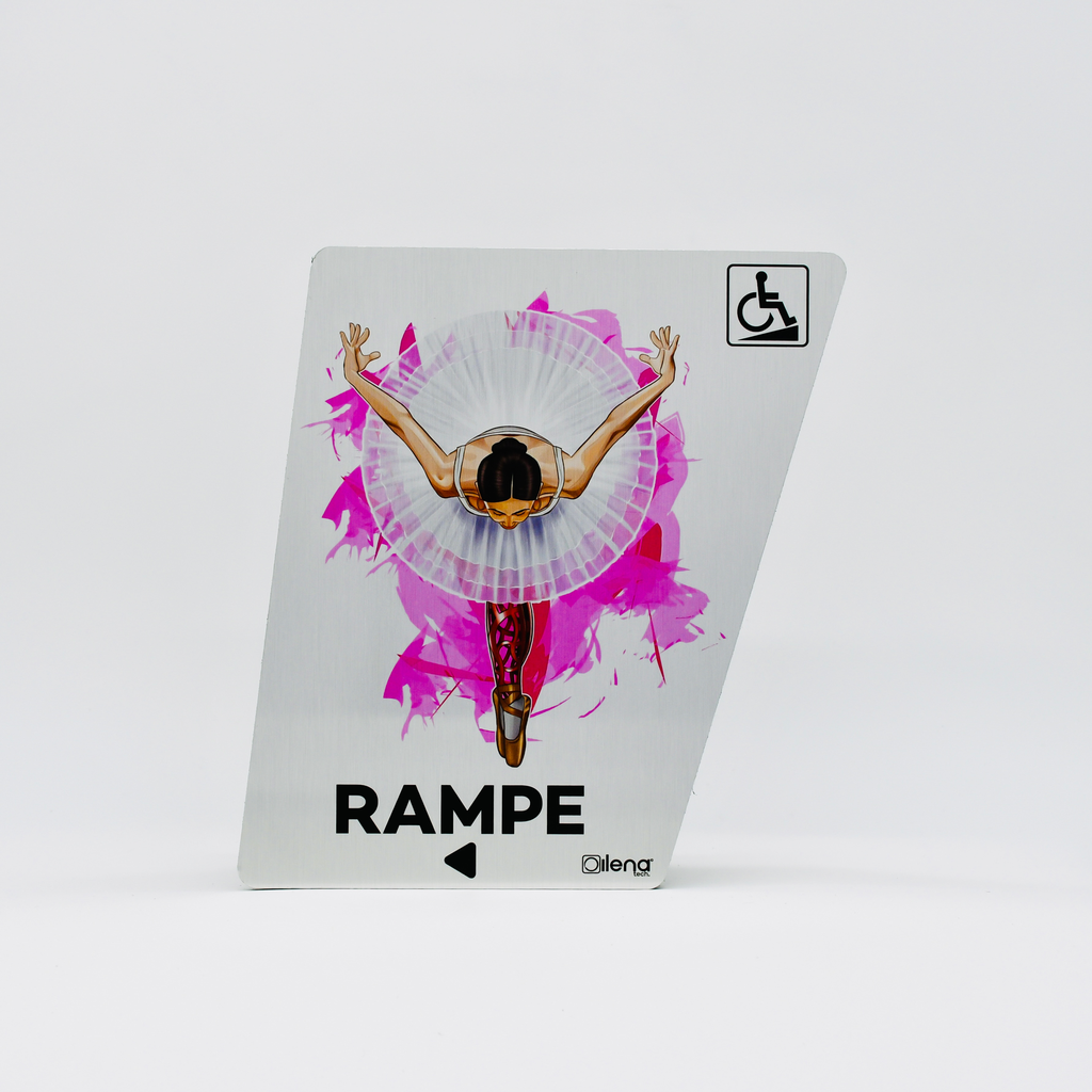 Panneau rampe gauche- PMR -handicap - Danseuse gris