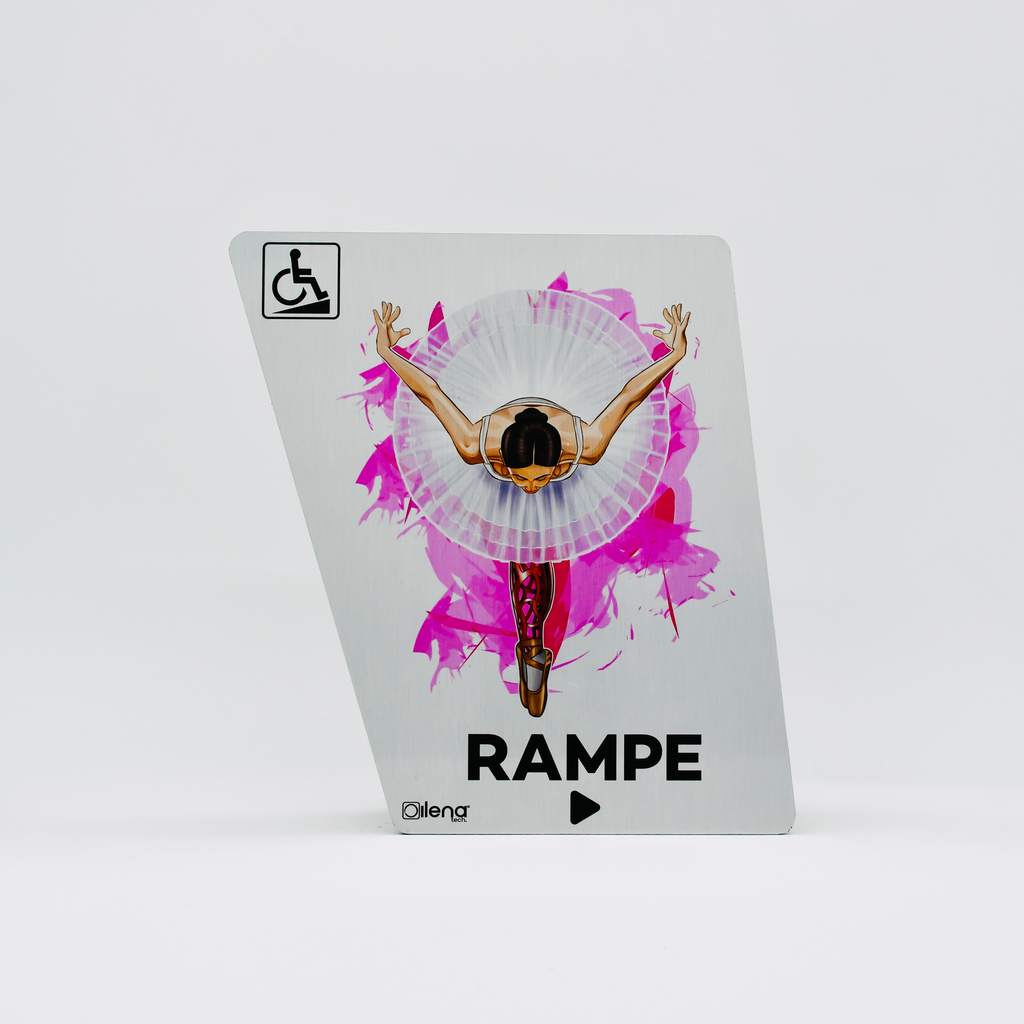 Panneau rampe droite - PMR -handicap - Danseuse gris