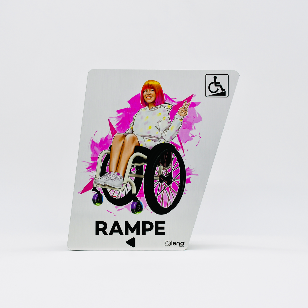 Panneau rampe gauche - PMR -handicap - Ilena gris