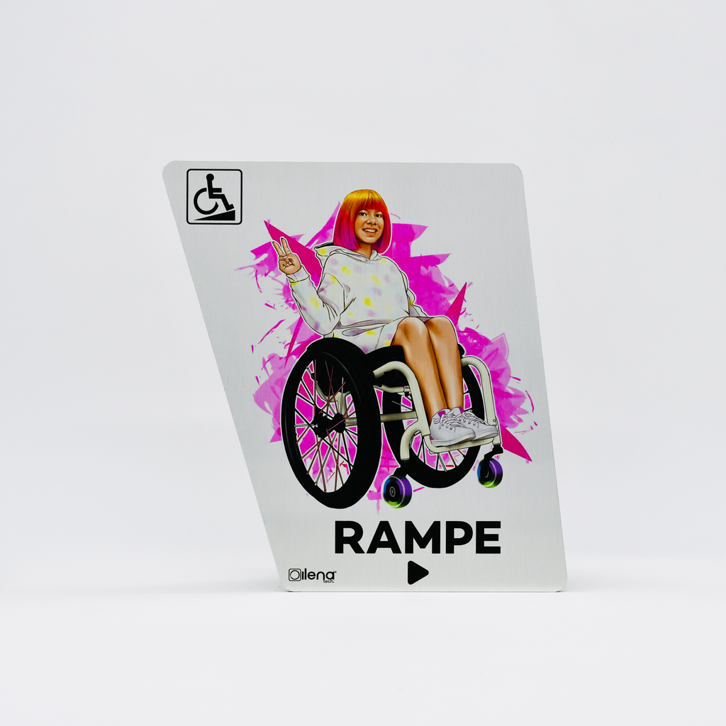 Panneau rampe droite - PMR -handicap - Ilena gris