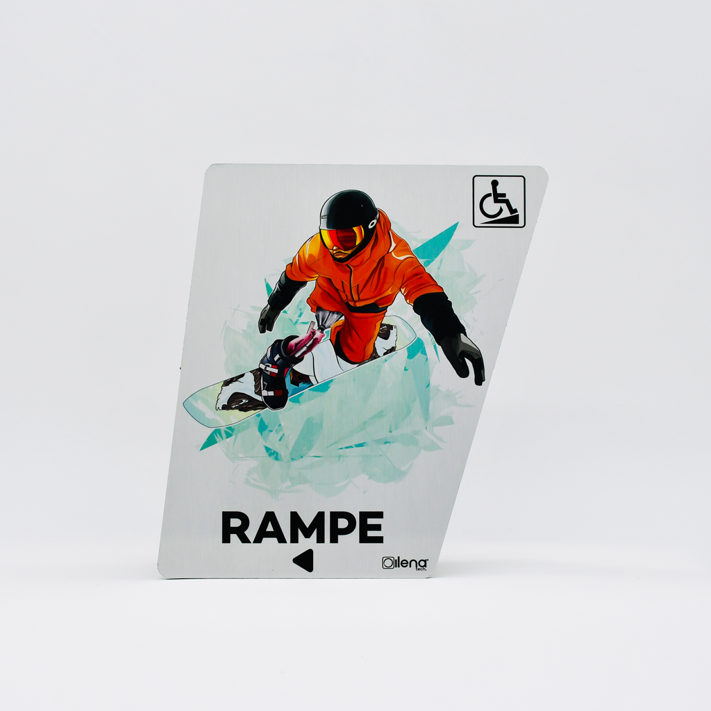 Panneau rampe gauche- PMR -handicap - Surf gris