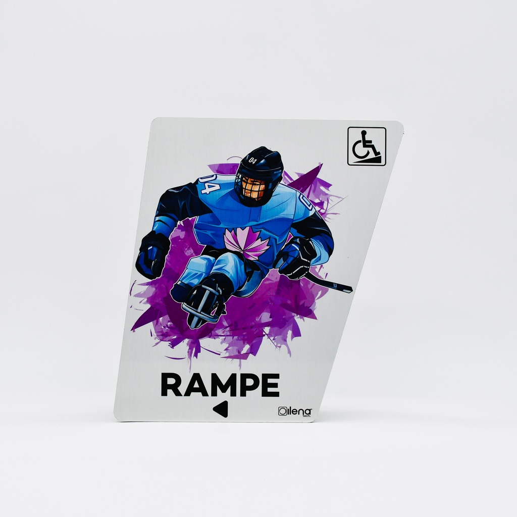 Panneau rampe gauche -- PMR -handicap - Hockey gris