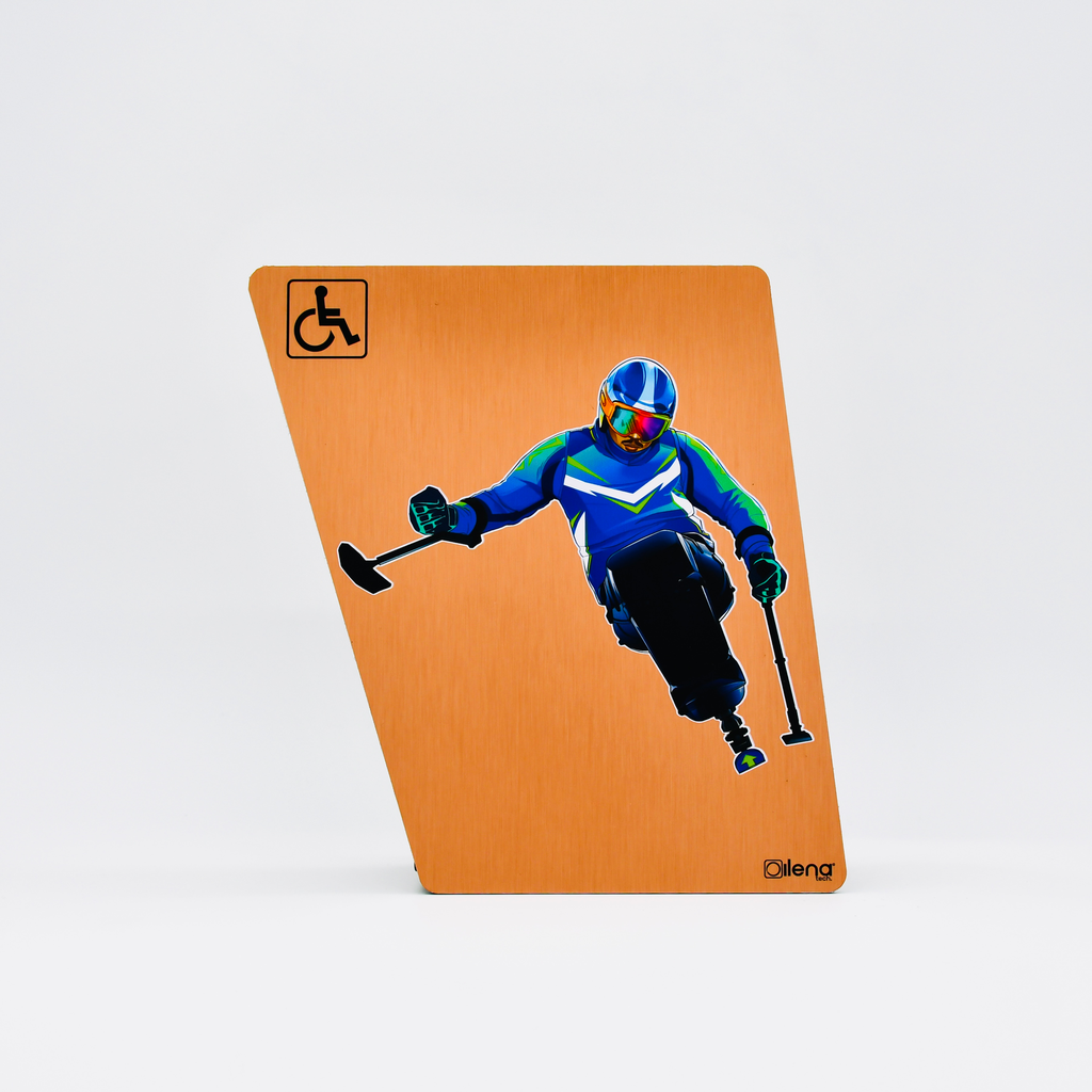 Panneau PMR - handicap -indicatif - Ski cuivre