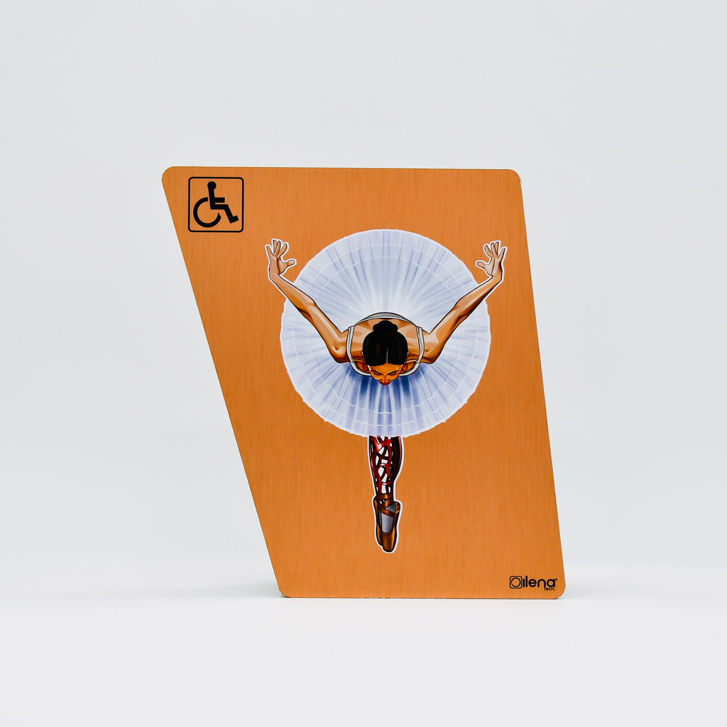 Panneau PMR - handicap -indicatif - Danseuse cuivre