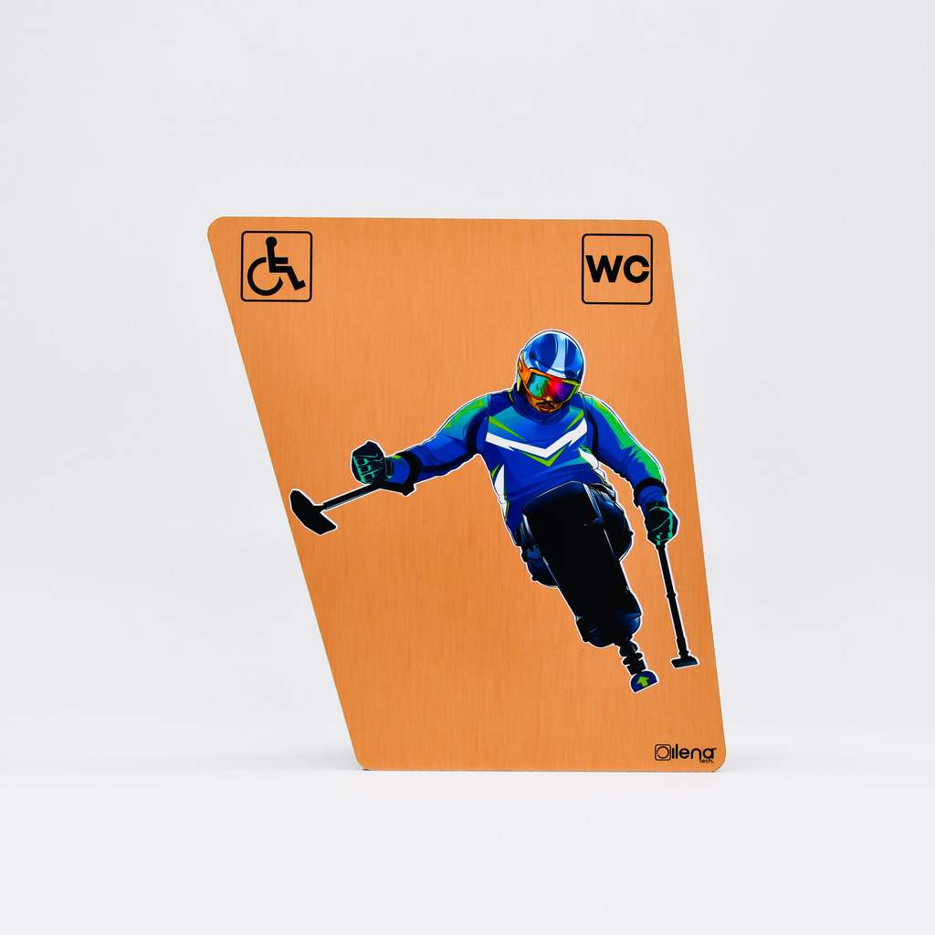 Panneau PMR - handicap -toilette - Hockey WC cuivre