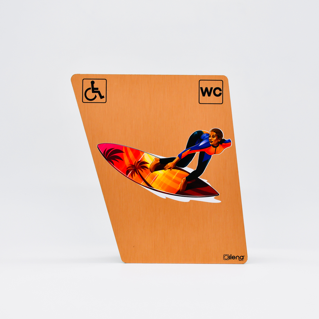 Panneau PMR - handicap -toilette -Surf WC cuivre