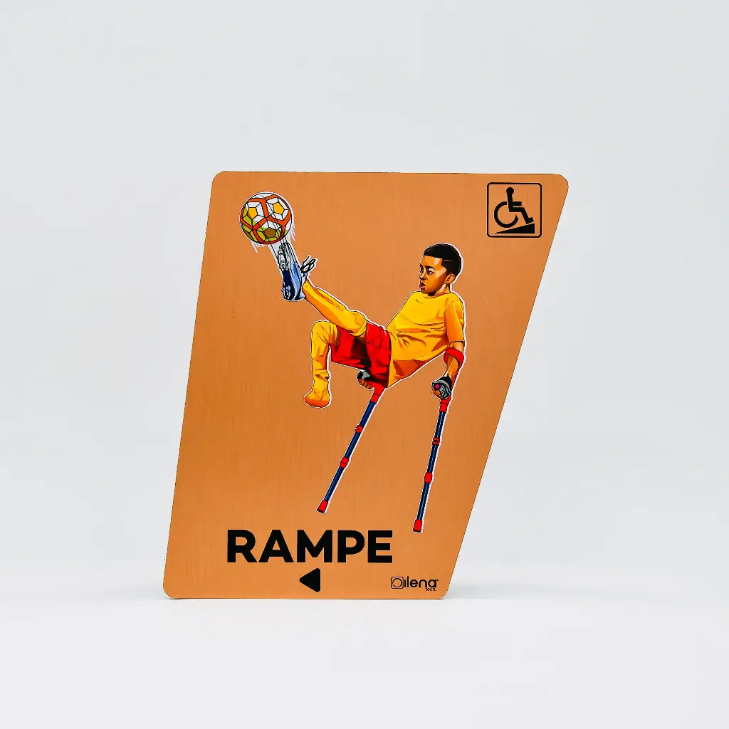 Panneau PMRrampe gauche-handicap - Foot cuivre