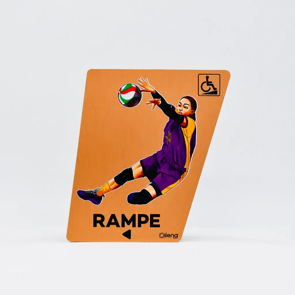 Panneau PMR rampe gauche-handicap - Volley cuivre