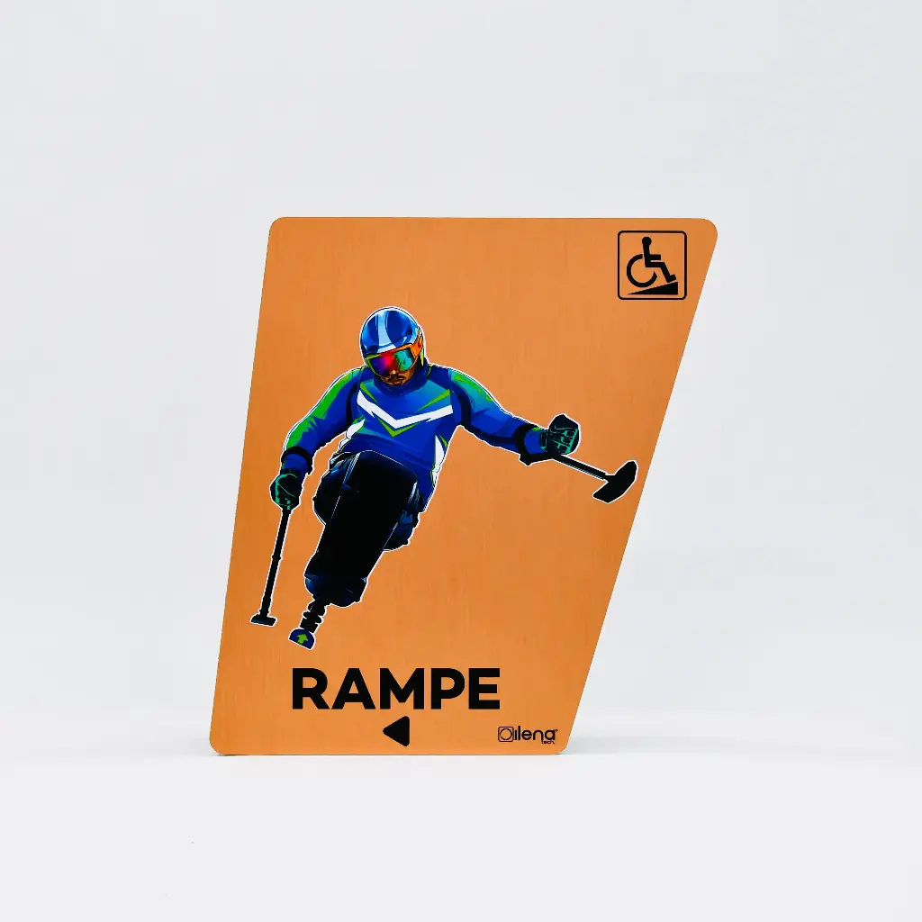 Panneau PMR rampe gauche -handicap - ski cuivre