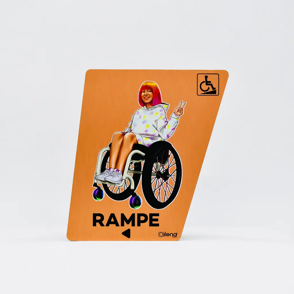 Panneau PMR rampe gauche -handicap - Ilena cuivre