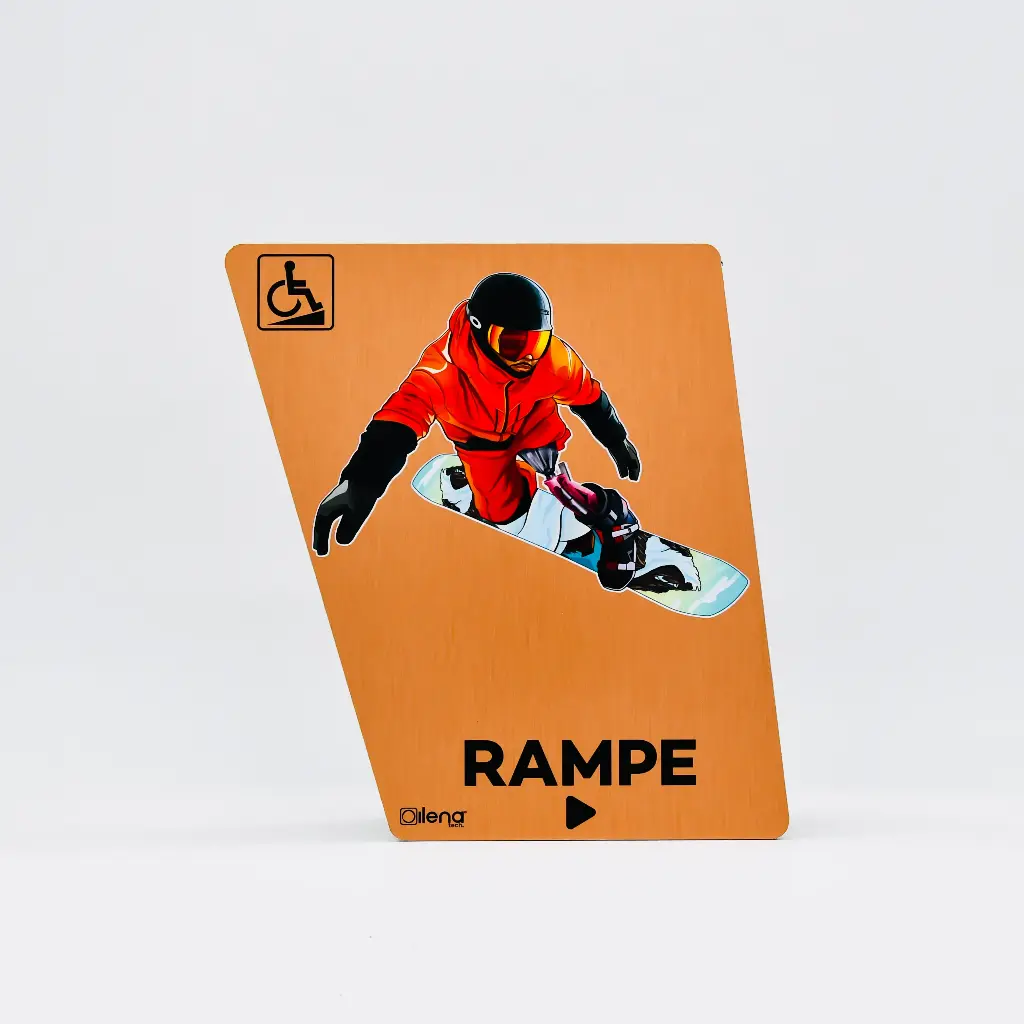 Panneau PMR rampe droite -handicap - Snow cuivre