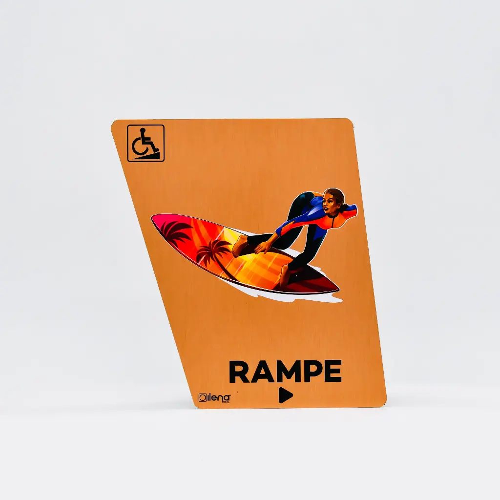 Panneau PMR rampe droite -handicap - Surf cuivre