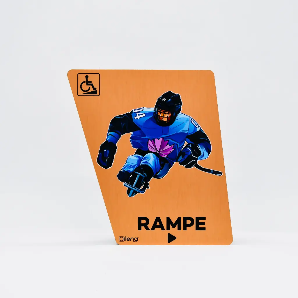 Panneau PMR rampe droite -handicap - Hockey cuivre