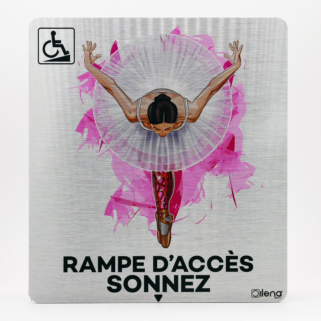 Panneau PMR - handicap -Rampe accès sonnez Danseuse gris