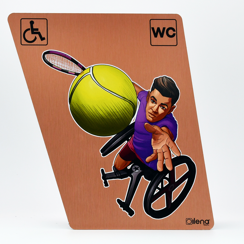 Panneau PMR - handicap -toilette -Tennis WC cuivre  