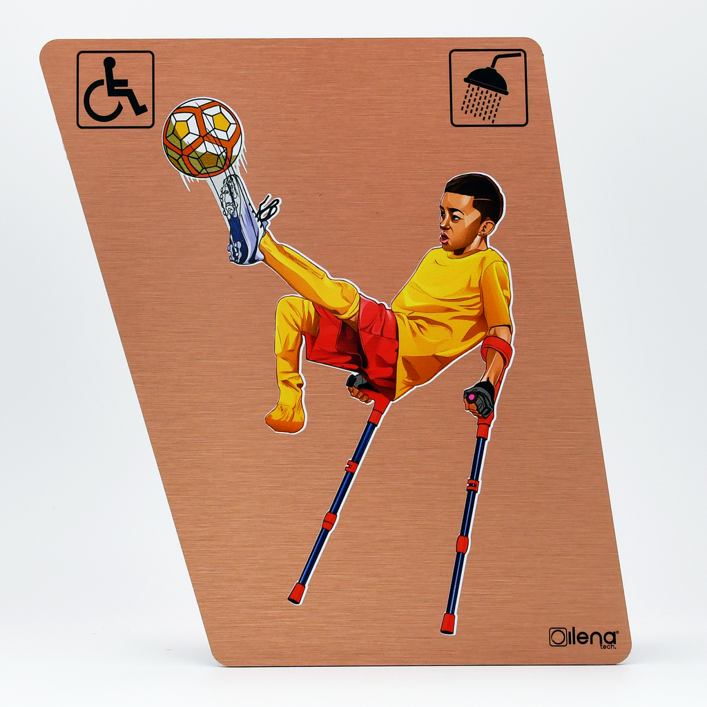 Panneau PMR - handicap -Douche -Foot cuivre 