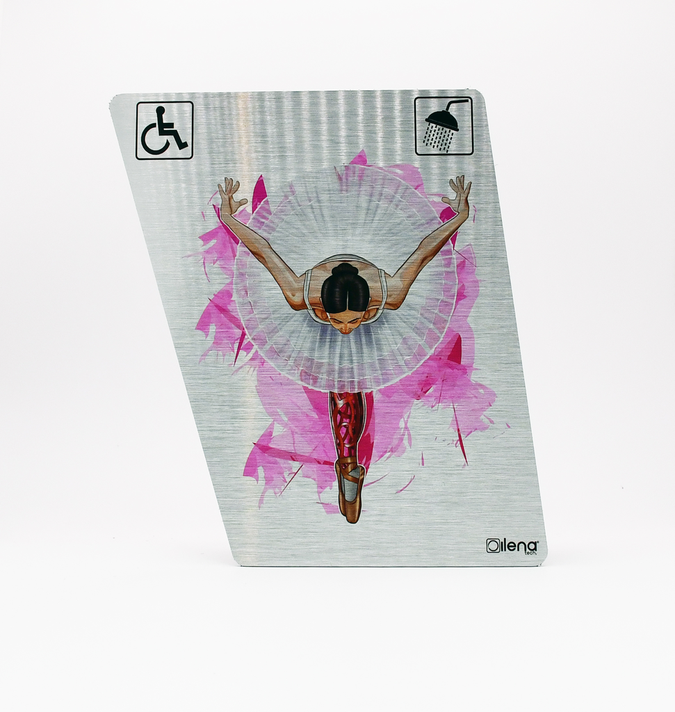 Panneau PMR - handicap -douche Danseuse gris
