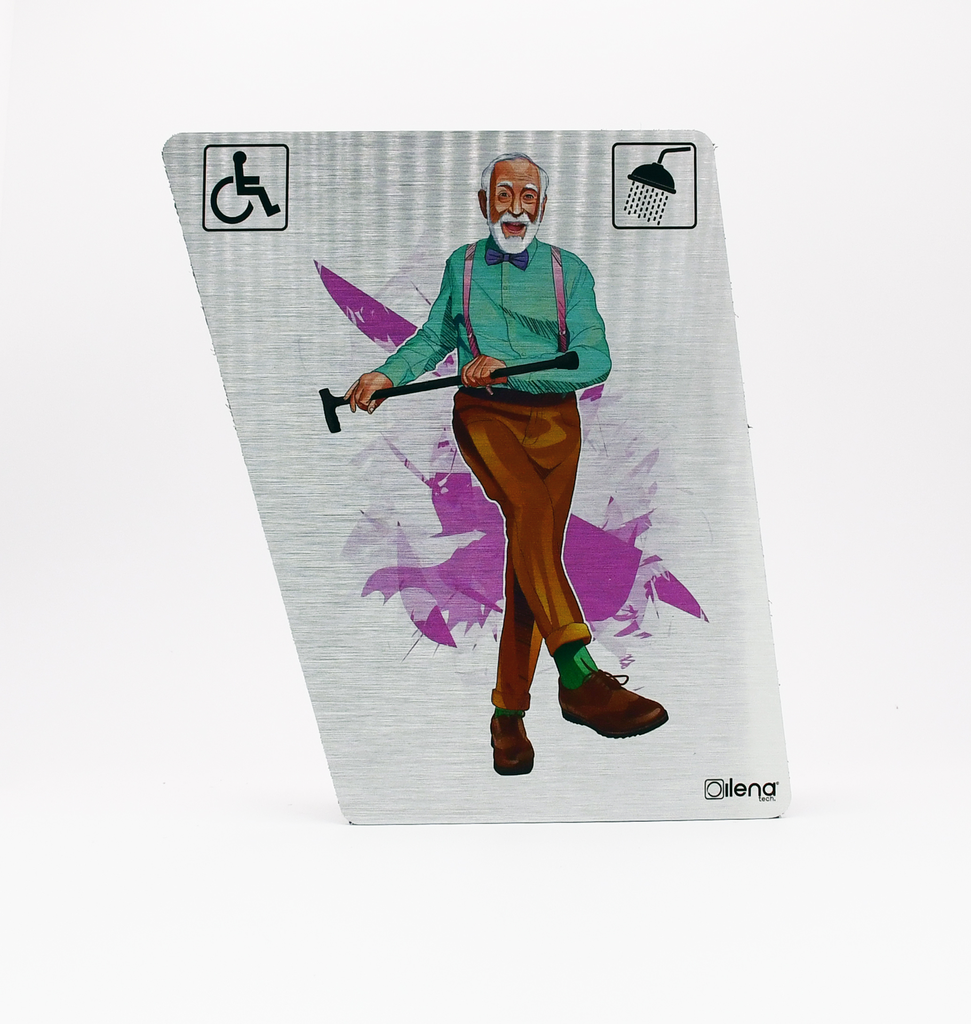 Panneau PMR - handicap -douche Papy gris