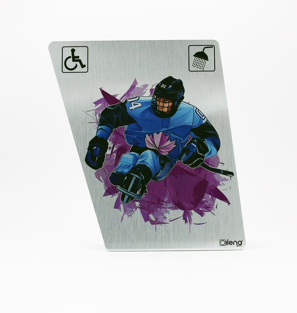 Panneau PMR - handicap -douche Hockey gris