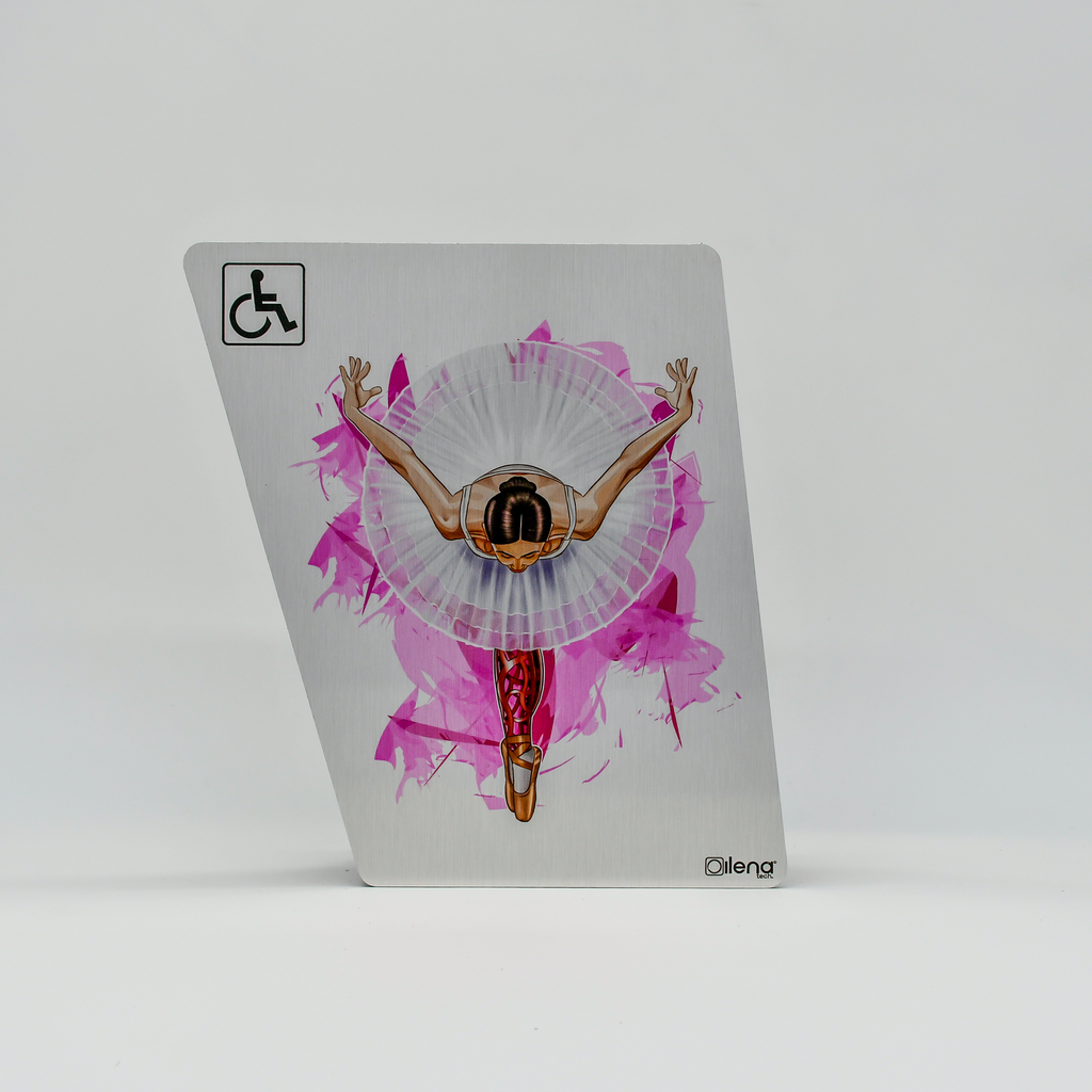 Panneau PMR - handicap -signalisation Danseuse gris