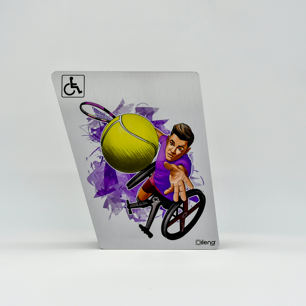 Panneau PMR - handicap -signalisation Tennis gris