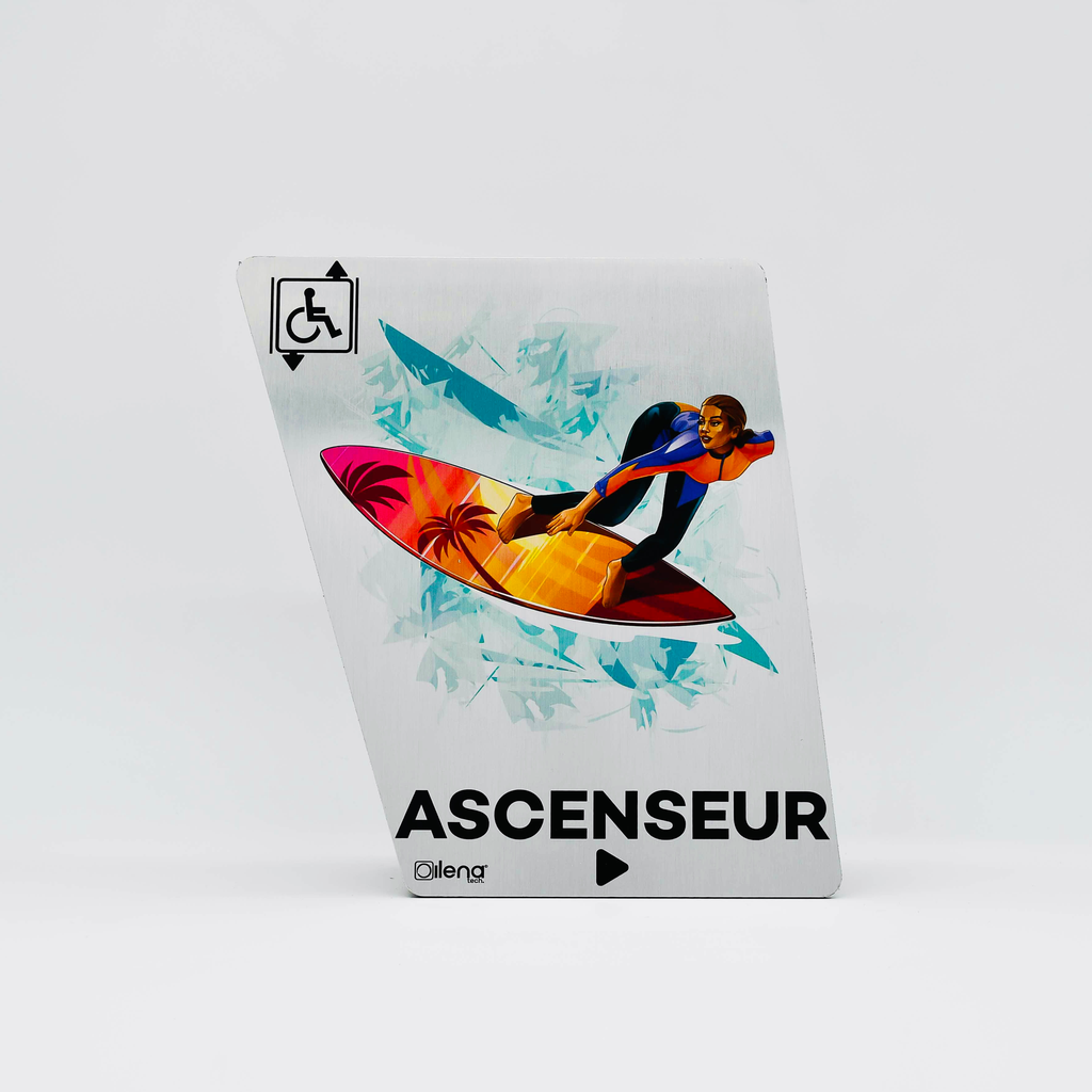Panneau ascenseur droite -PMR - handicap - Surfeuse gris