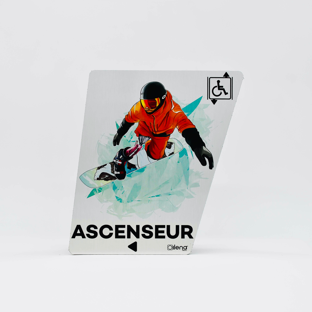 Panneau ascenseur gauche -PMR - handicap -Snow gris