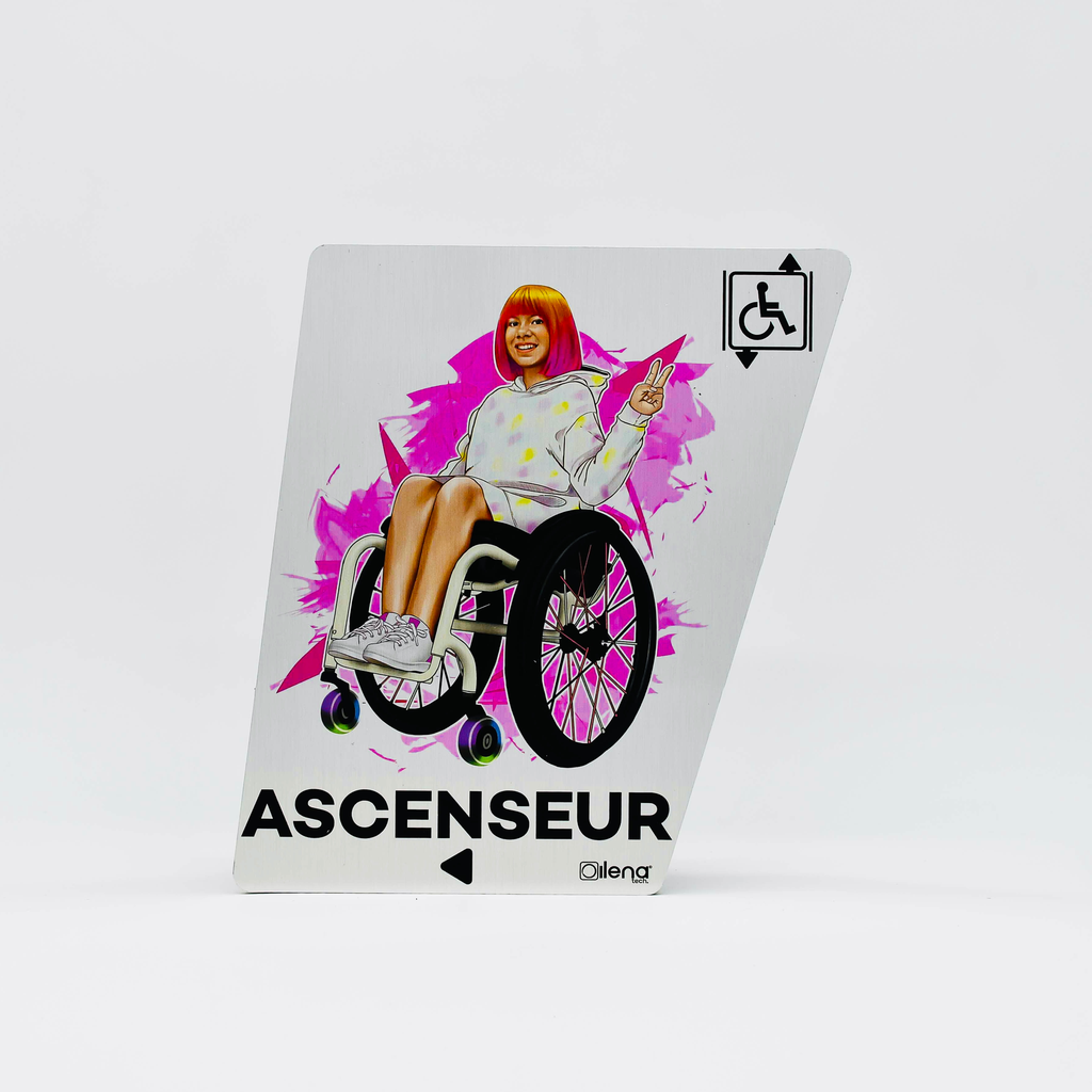 Panneau ascenseur gauche -PMR - handicap - Ilena gris