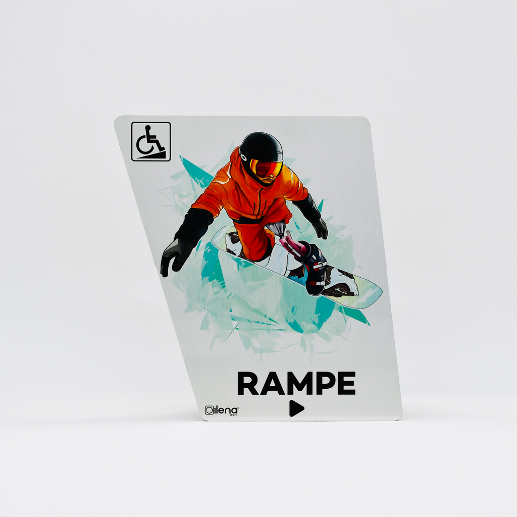Panneau rampe droite - PMR -handicap - Snow gris